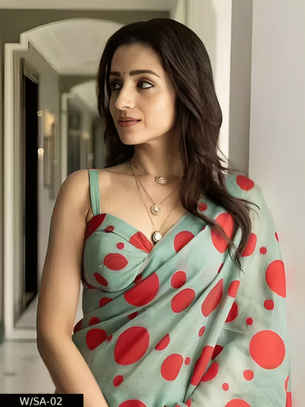 linen printed saree with blouse piece