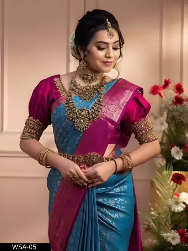 banarasi silk blend saree with blouse piece