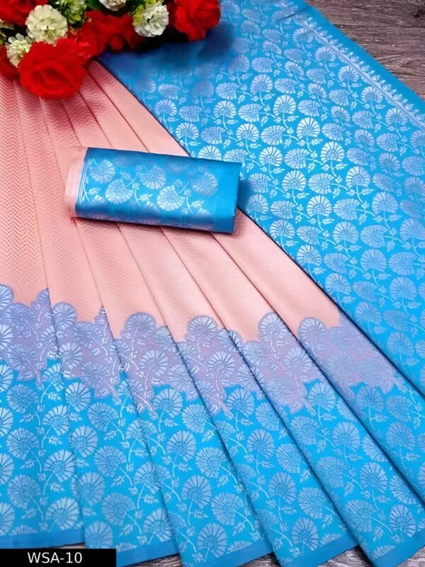 Banarasi Jacquard Art Silk Saree - Image 3