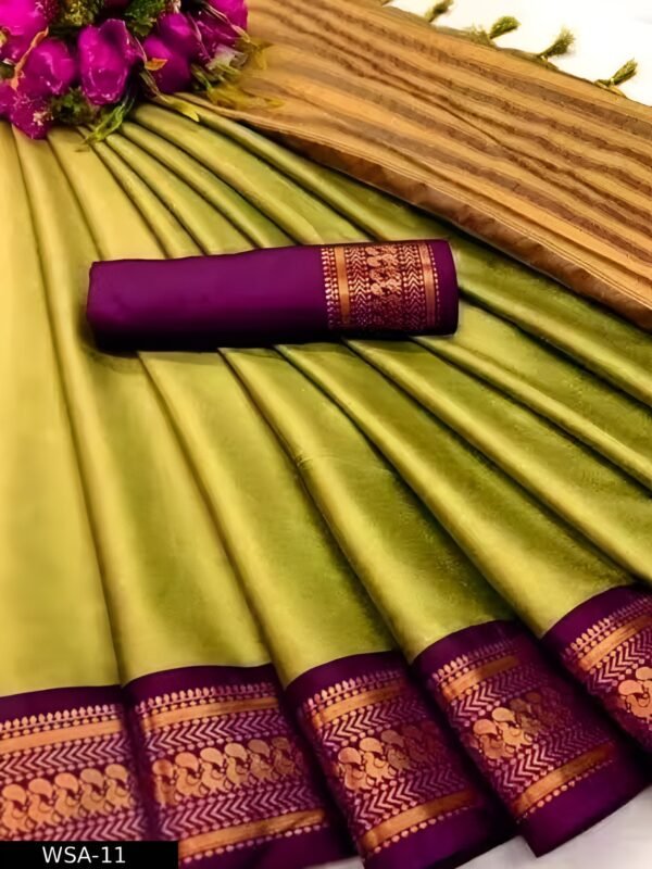 Cotton Silk Irkal Paithani Saree with Blouse - Image 3