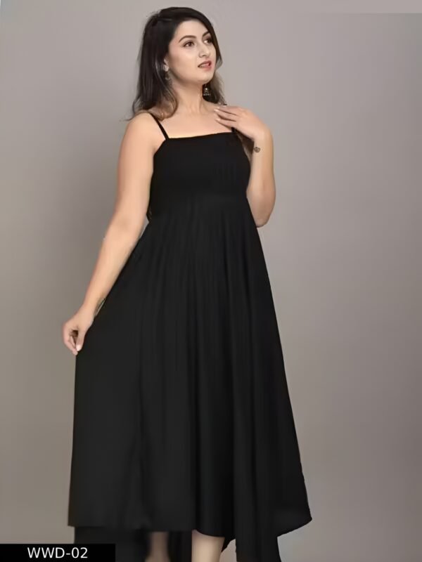 black modern sleeveless dress