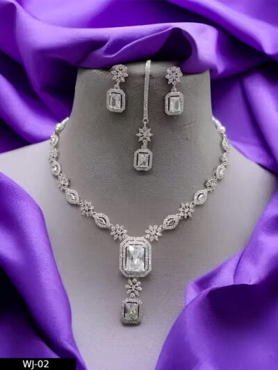 Women's Princess Unique Jewellery Sets AD Stone ( With Tikka)