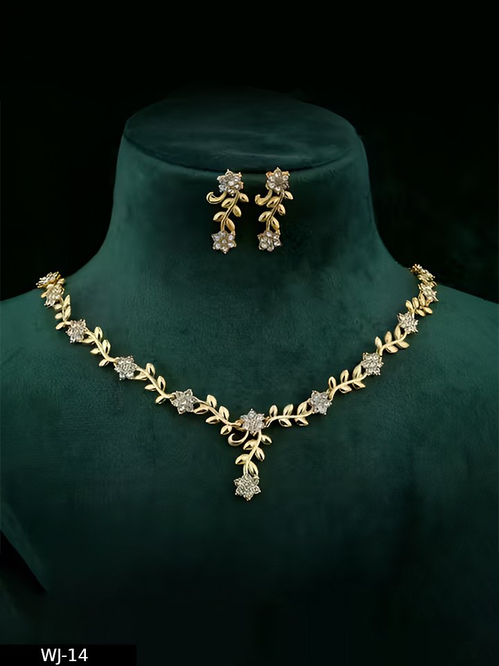 Brass Designer Rose Gold Plated Jewellery Set - Image 2