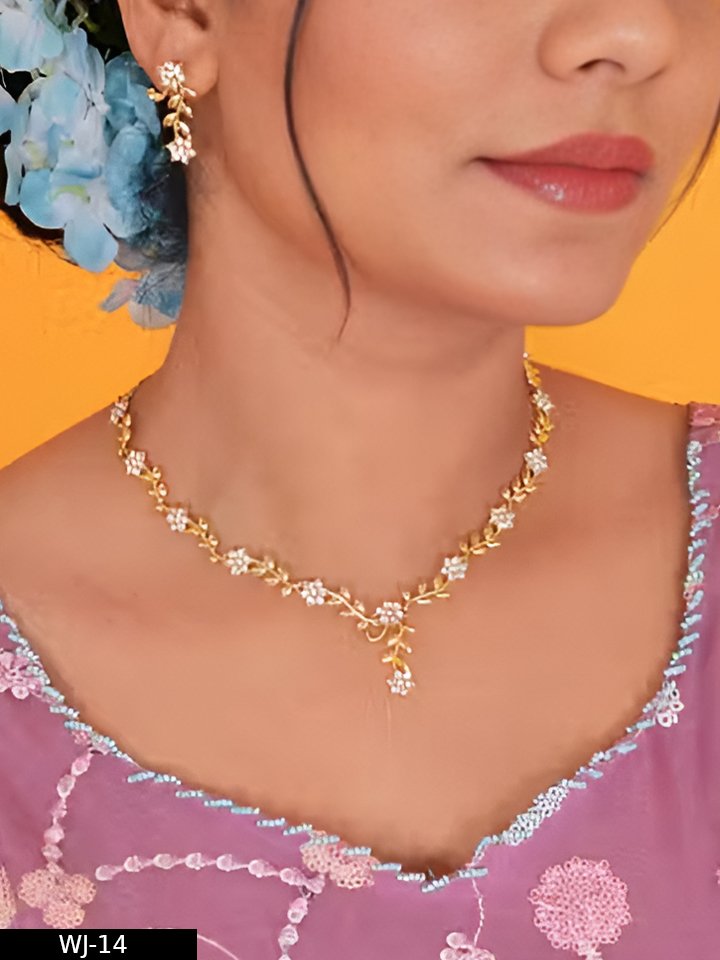 Brass Designer Rose Gold Plated Jewellery Set - Image 3