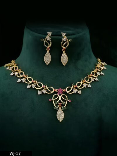 brass Designer Gold plated jewellery set for women
