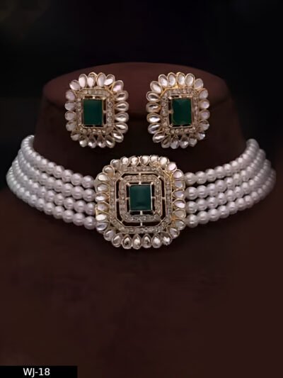 Royal Pearl Choker Set with Designer Earrings | Traditional Wedding Jewellery for Women