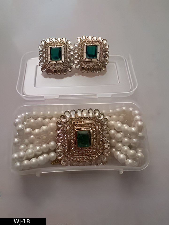 Royal Pearl Choker Set with Designer Earrings | Traditional Wedding Jewellery for Women - Image 3