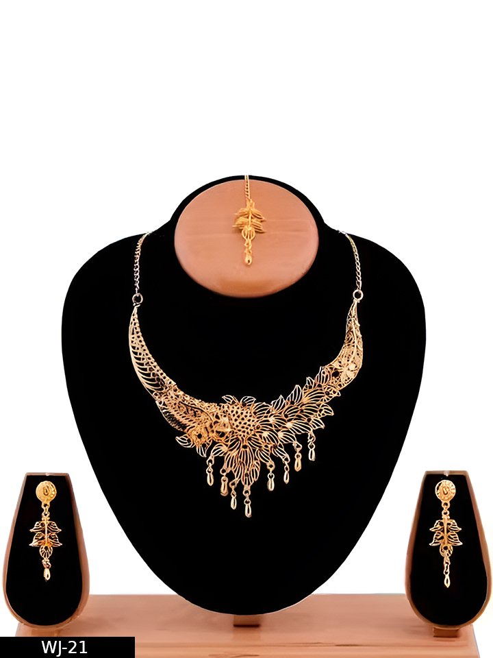 GOLD PLATED TRADITIONAL JEWELLERY SET FOR WOMEN AND GIRL - Image 3