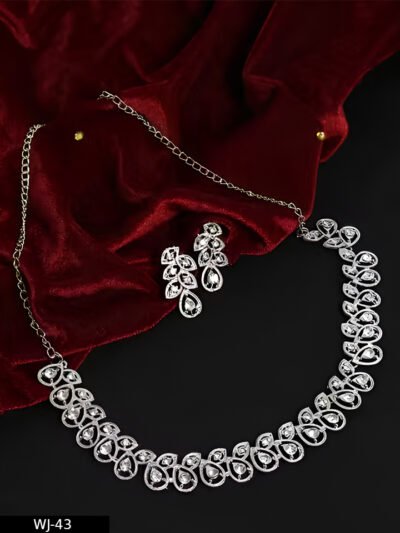 Silver Plated Jewellery Set with White Austrian Diamond
