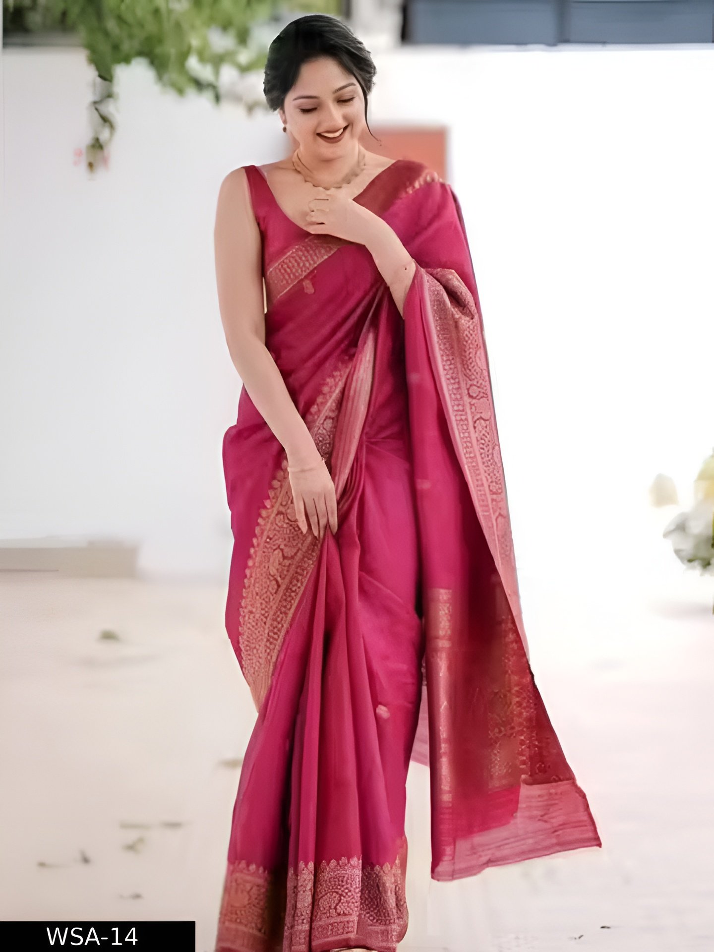 Jiya Fabrics Women's Rapier Jacquard Woven Self Design Soft Kichi Banarasi Silk Saree With Unstich Blouse Piece for Party, Festive, Traditional, Cermony Wear - Image 2