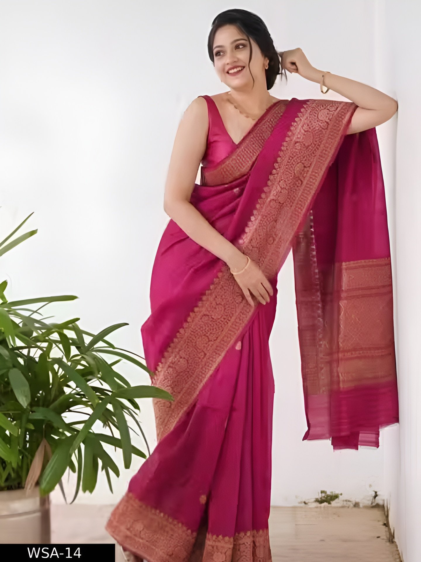 Jiya Fabrics Women's Rapier Jacquard Woven Self Design Soft Kichi Banarasi Silk Saree With Unstich Blouse Piece for Party, Festive, Traditional, Cermony Wear - Image 4