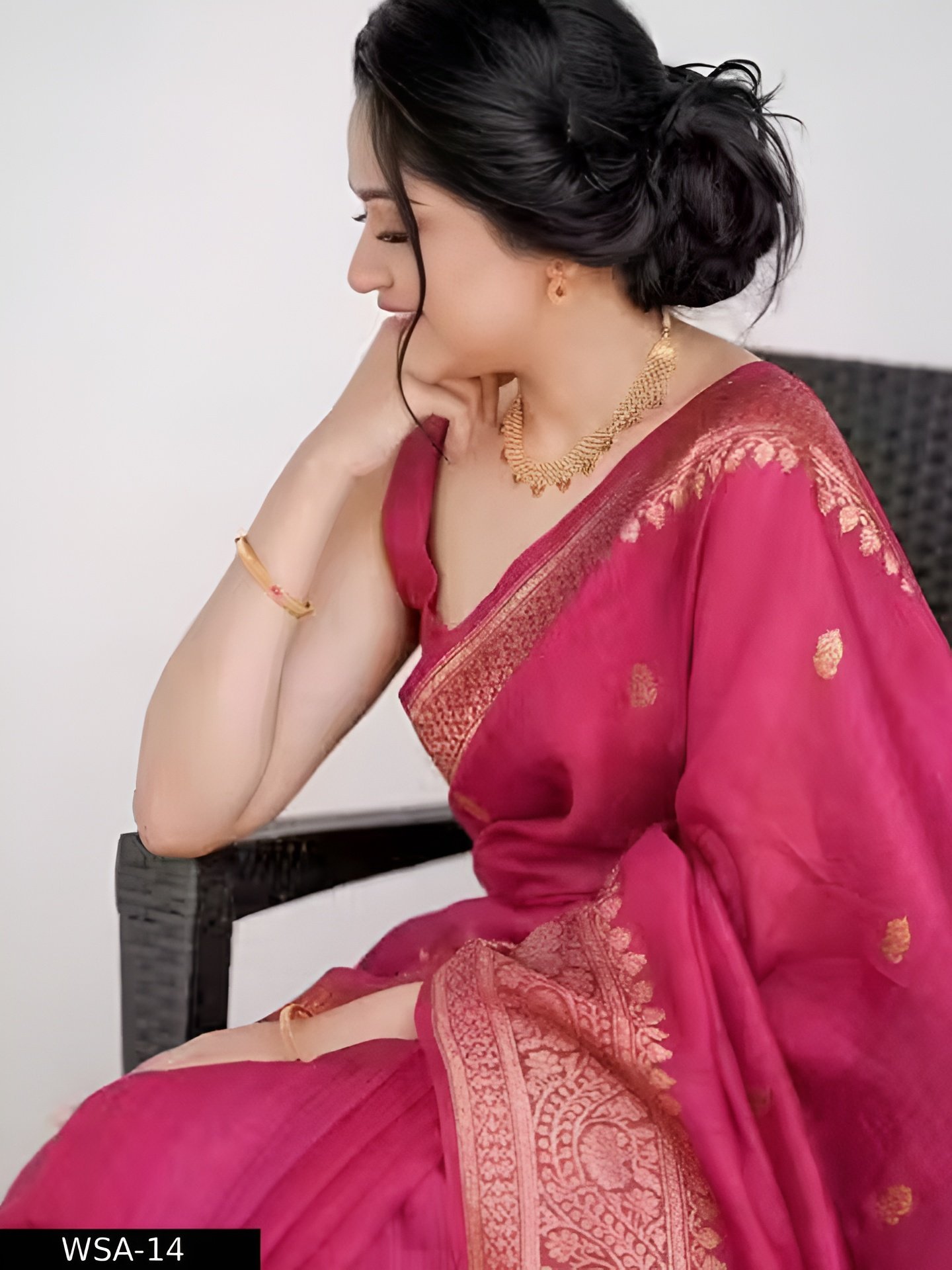 Jiya Fabrics Women's Rapier Jacquard Woven Self Design Soft Kichi Banarasi Silk Saree With Unstich Blouse Piece for Party, Festive, Traditional, Cermony Wear