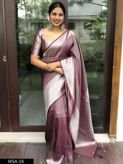 New Purple Banarasi Silk Saree daily wear 2025