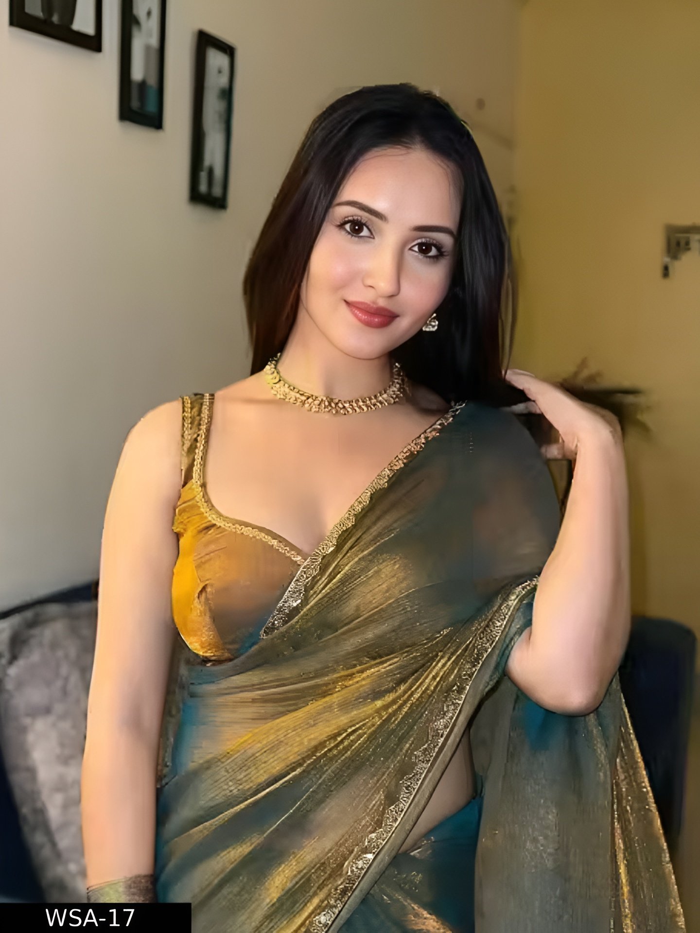 M M ETHNICS PRESENTING NEW RICH CHFFORN FENDY SOFT FABRIC ALPNG RICH BORDER LOOK SAREE WITH BLOUSE