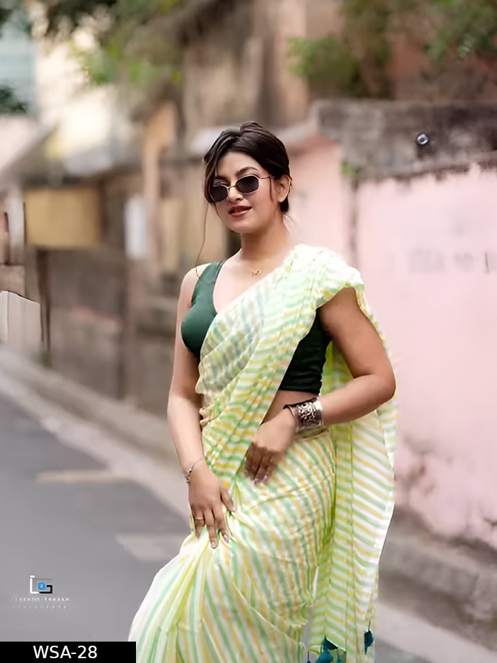 Premium Pure Cotton Linen Saree for Women with Bold Multicolor Geometric Print Design - Image 2