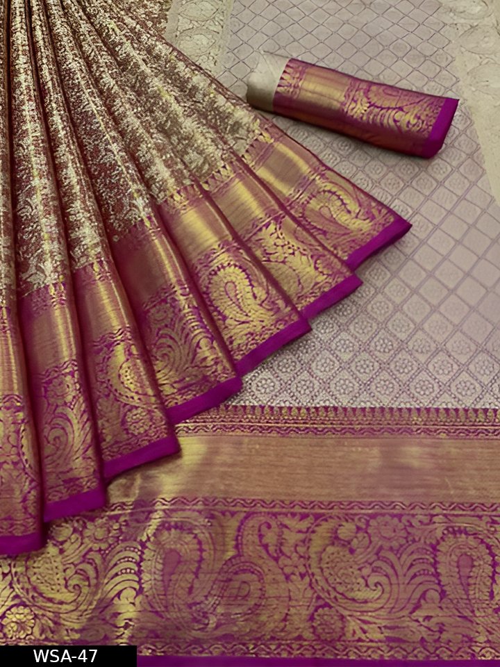 pattu sarees kanchipuram kanjivaram silk sarees latest design 2024 collection silk sarees new design party wear - Image 4