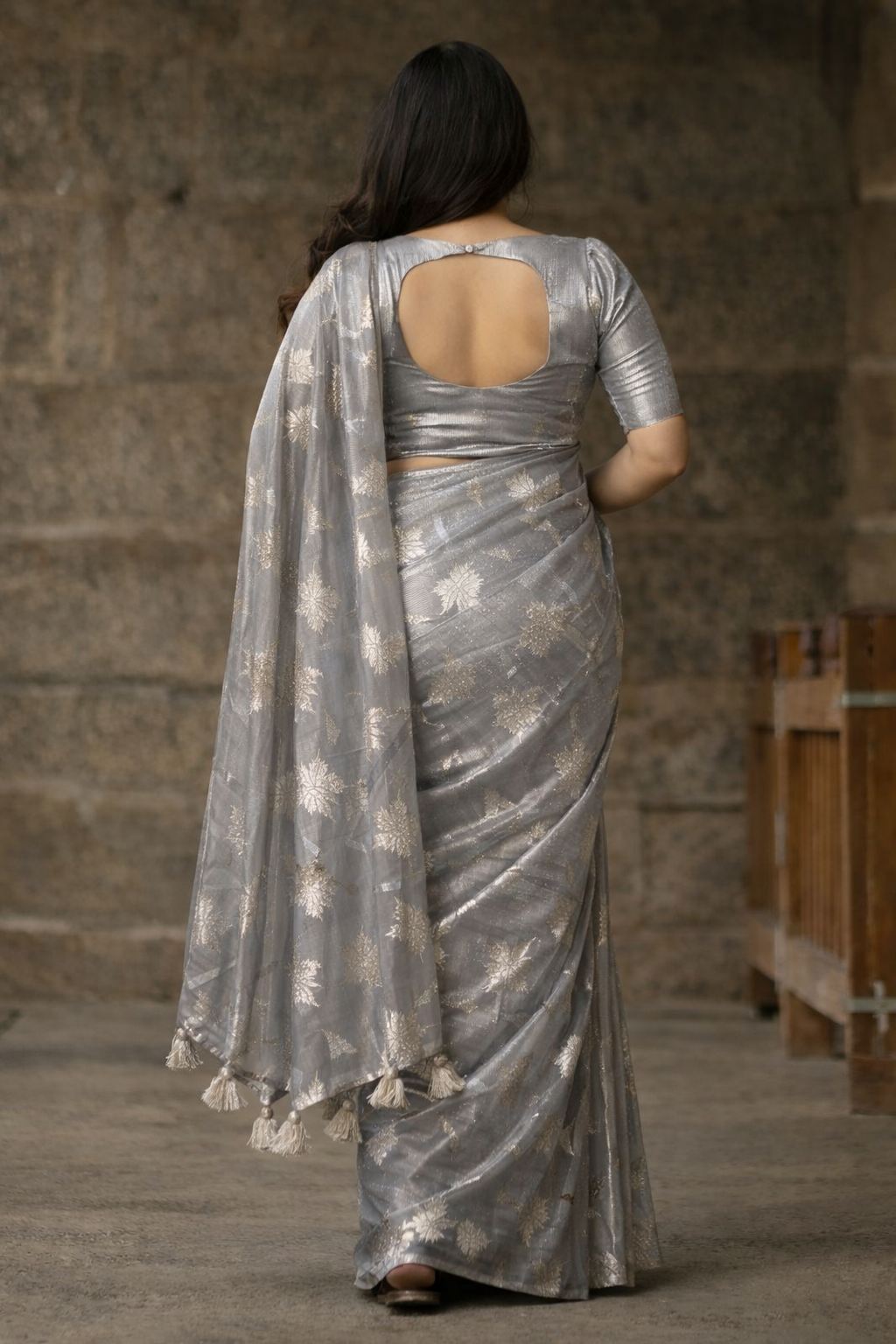 Printed saree - Image 5