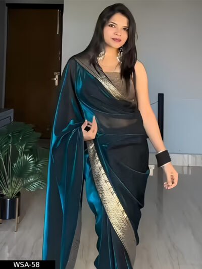 Women's Lycra Saree with Tassels and Lace