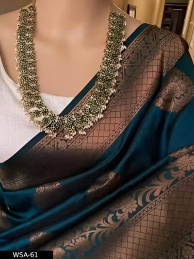 Embellished Litchi Silk Saree For Women