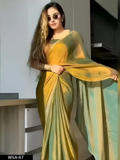Nayanthara Viral Soft Net Two Tone Saree