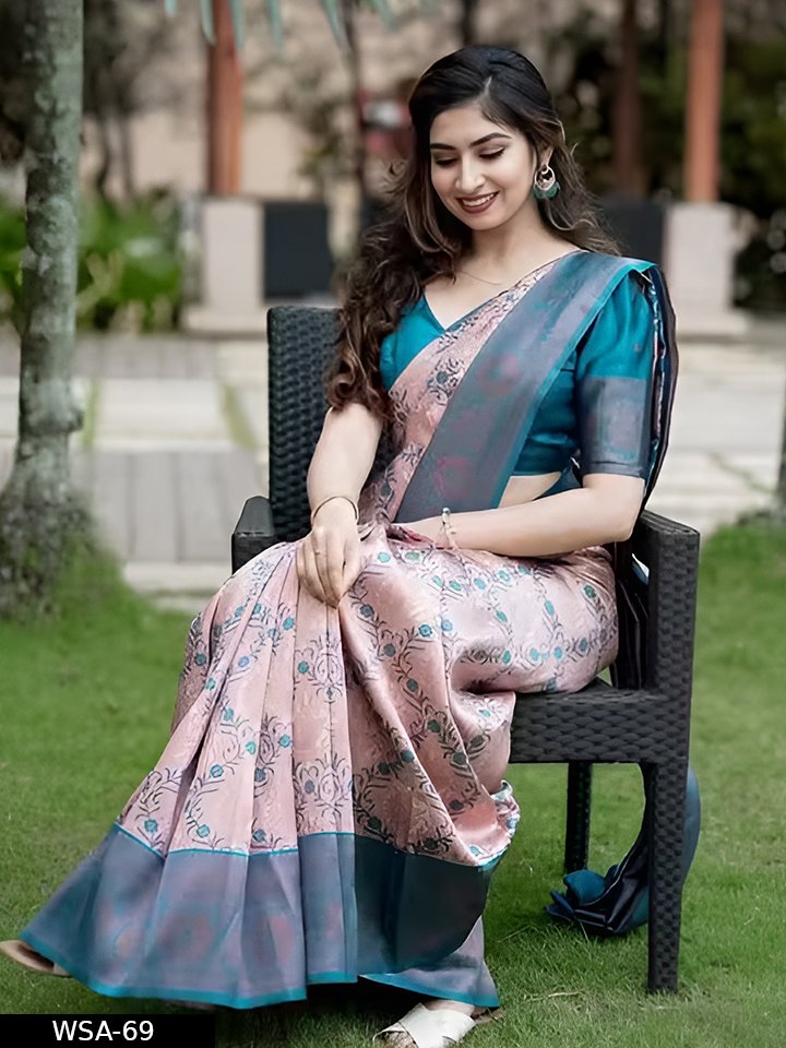 Multi Coloured kanjivaram Silk Saree