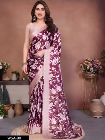 New Fancy Exclusive Printed Silk Saree With Blouse