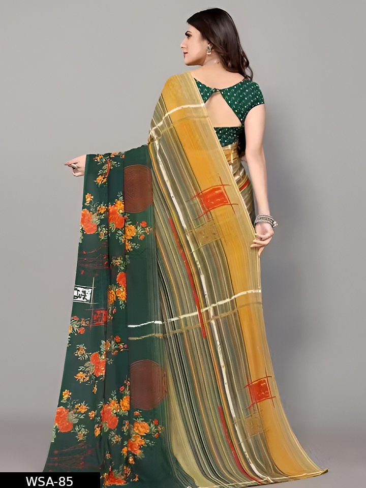 Designer Printed Georgette Saree for Women - Image 2