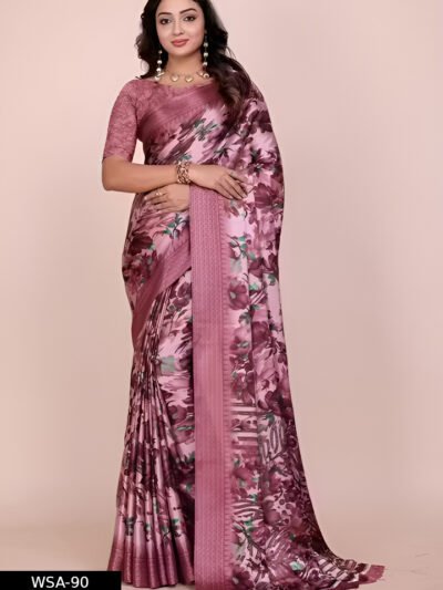 Woven, Printed, Digital Print, Floral Print Bollywood Chiffon, Brasso Saree